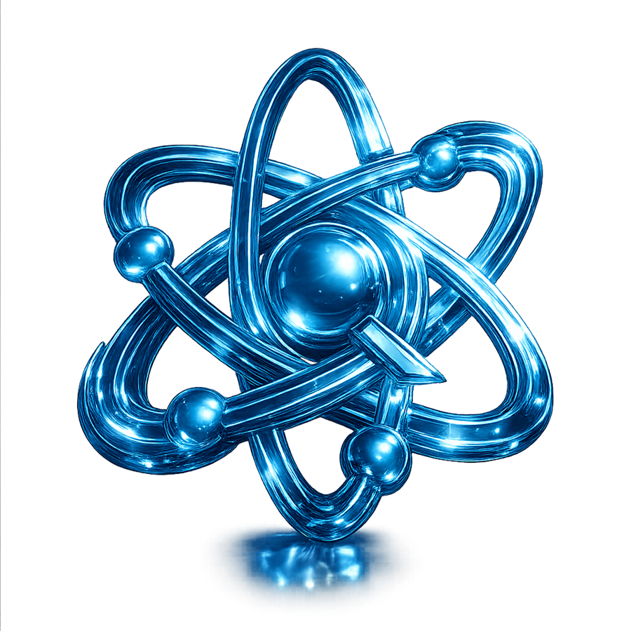 Quantum-safe encryption illustrated as a glowing 3D atom